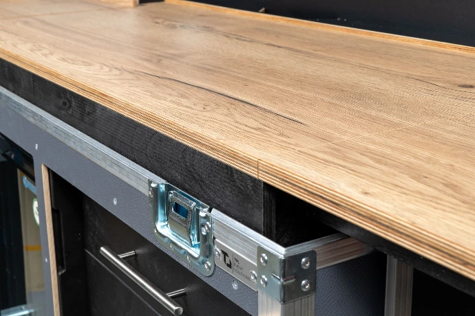 Custom-made with oak veneer board