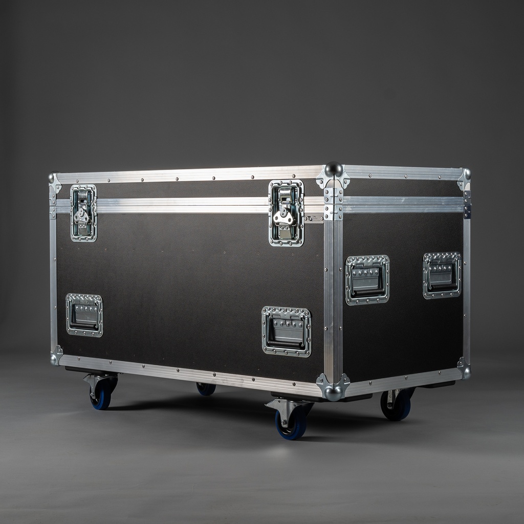 [TPL000274-002] Pack-Case Universal (Transporter - 56) (B: 120 cm, H: 60 cm, ohne Stapelmulden, ohne Tourlabelschale, ohne Lüftungsschale, 2 gebremste Rollen, Schwarz, Akzentfarbe: Schwarz, ohne Gravur)