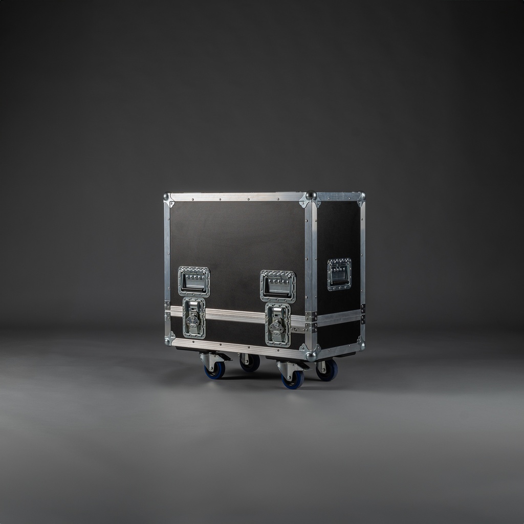[TPL000103-001] Flightcase für 2x d&b Y7P/Y10P mit Schwenkbügel [inkl. Zubehörfach] (Schwarz, Akzentfarbe: Schwarz, ohne Tourlabelschale, ohne Stapelmulden, ohne Gravur)