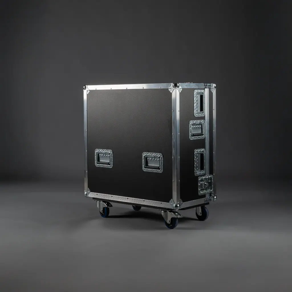 [TPL000193-001] Flight case for Yamaha DM7 incl. dock house | two-part (Black, Accent colour: black, without tour label dish, 2 braked castors)