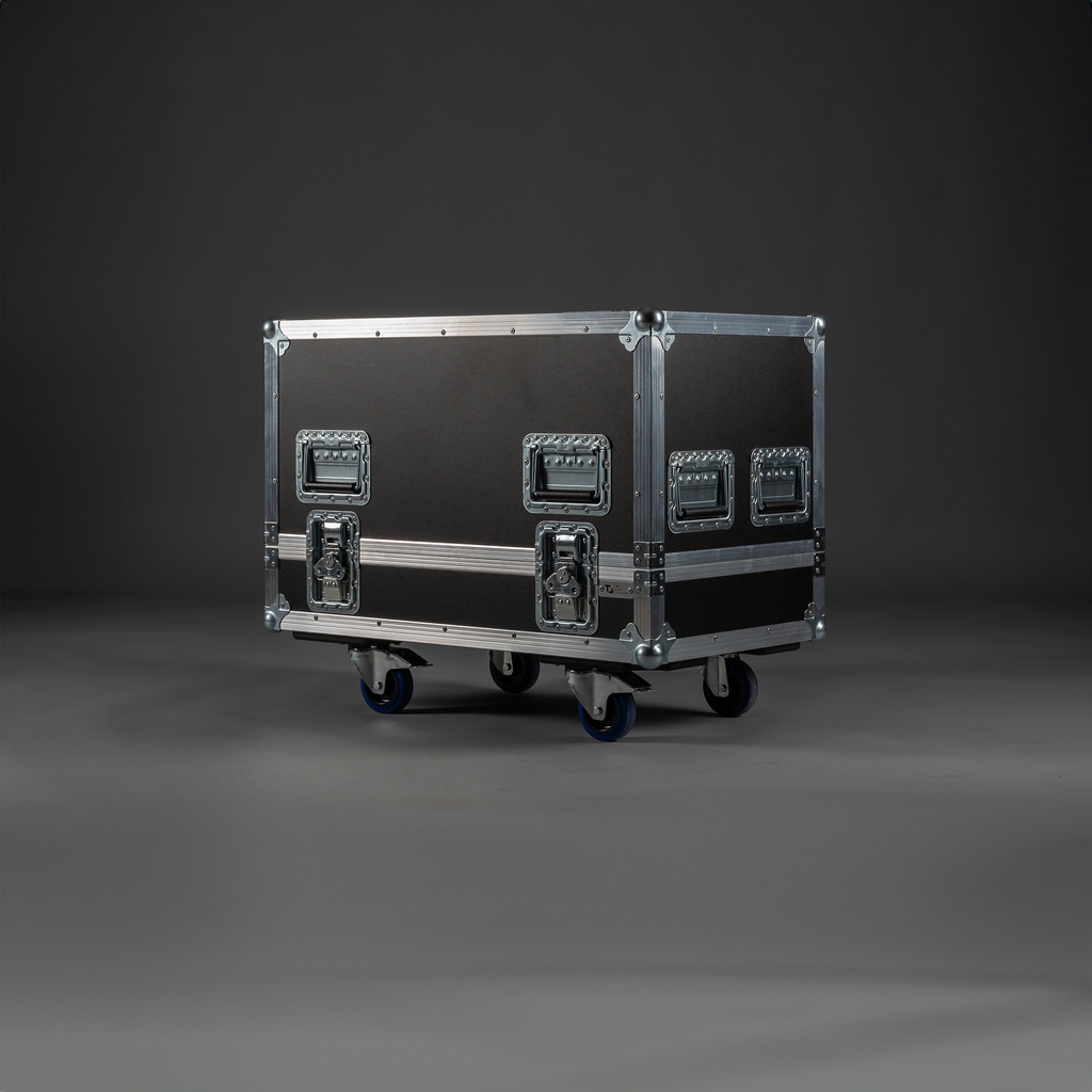 [TPL000079-001] Flight case for 2x L-Acoustics X12 [cover] (Black, Accent colour: black, without tour label dish, without stacking dish, 2 braked castors)