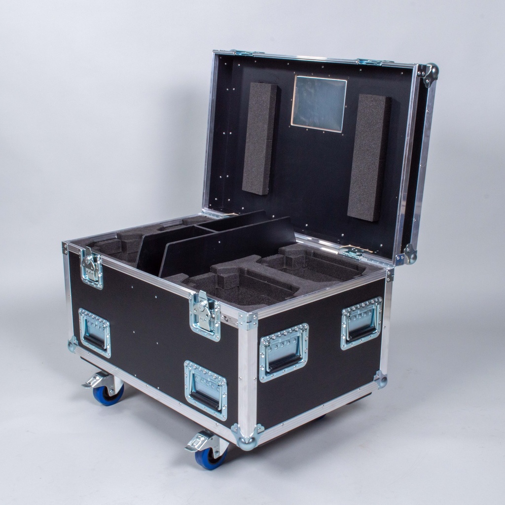 [TPL000124-001] Flight case for 4x ROBE LEDBeam 350 (Black, Accent colour: black, without tour label dish, without stacking dish, 2 braked castors, without engraving)