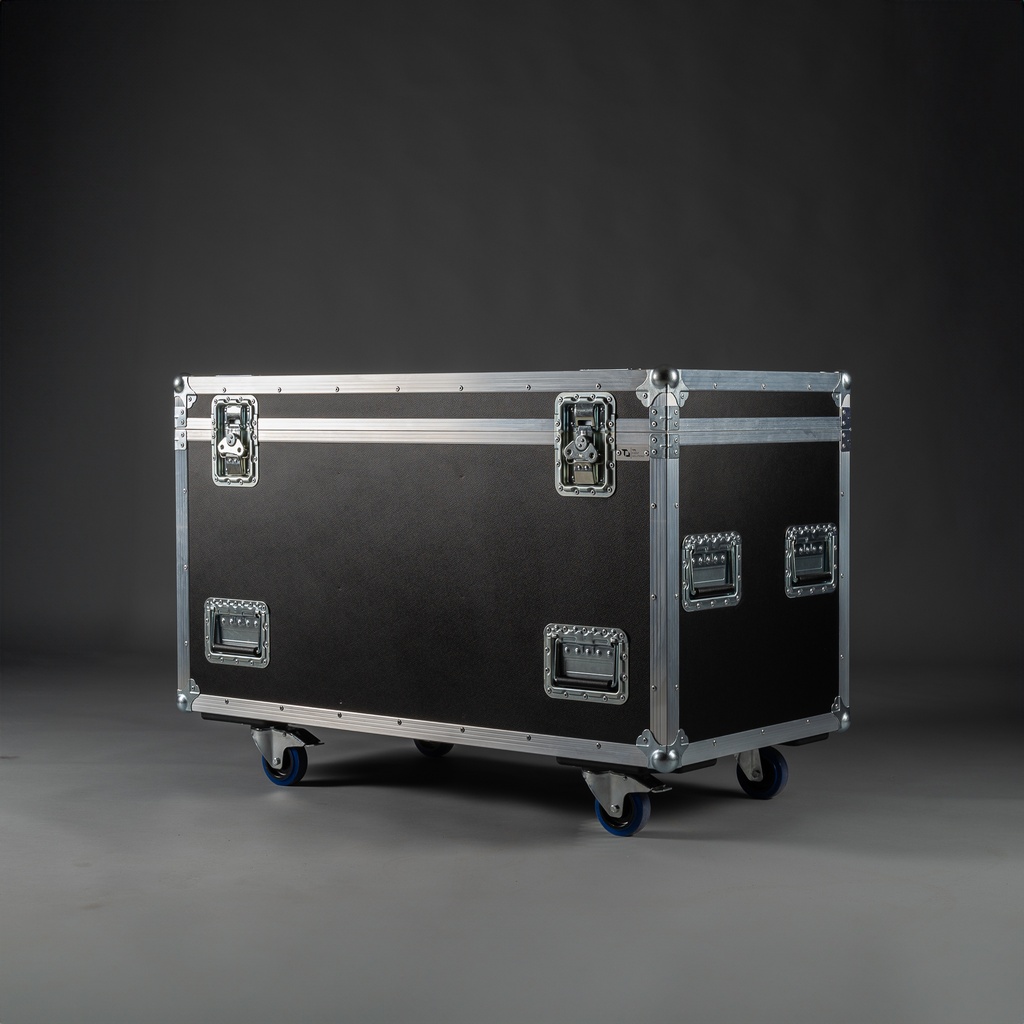 [TPL000112-003] Flightcase for 4x Cameo AZOR S2 [excl. SIP] (Black, Accent colour: black, without tour label dish, without stacking dish, without engraving, 2 braked castors)
