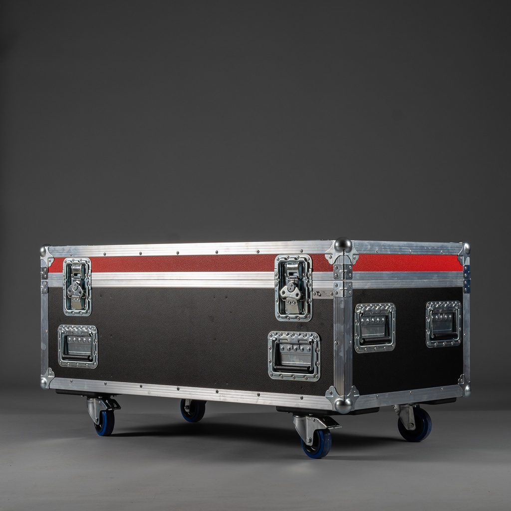 [TPL000134-002] Flightcase für 6x Litecraft X.15 LED-Bar [inkl. Zubehörfach] (Schwarz, Akzentfarbe: Schwarz, ohne Tourlabelschale, ohne Stapelmulden, ohne Gravur, 2 gebremste Rollen)