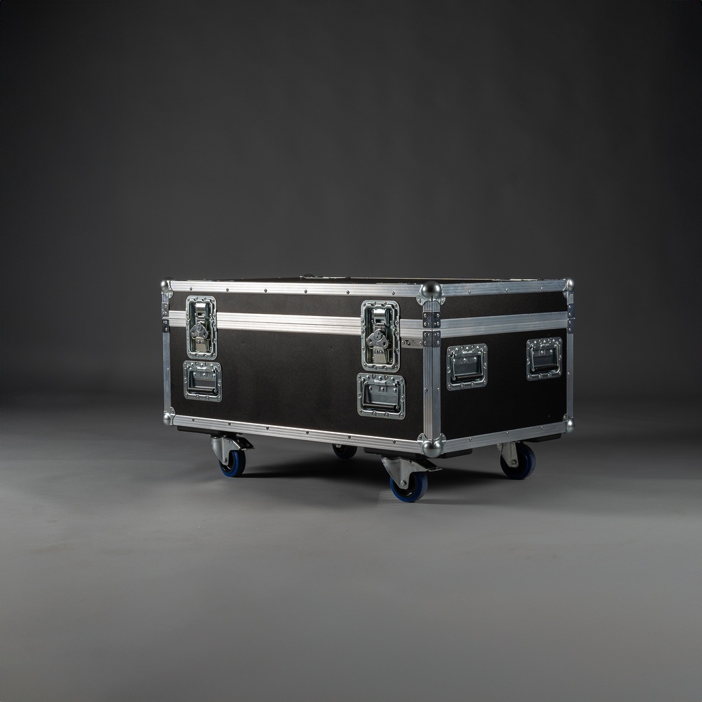 [TPL000127-001] Flightcase for 6 x Cameo EVOS W3 [excl. SIP] (Black, Accent colour: black, without tour label dish, without stacking dish, without engraving, 2 braked castors)