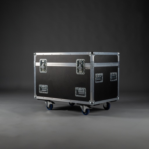 [TPL000048] Flightcase für 2 x Cameo S4 IP (Schwarz, Akzentfarbe: Schwarz, ohne Tourlabelschale, ohne Stapelmulden, ohne Gravur, 2 gebremste Rollen)