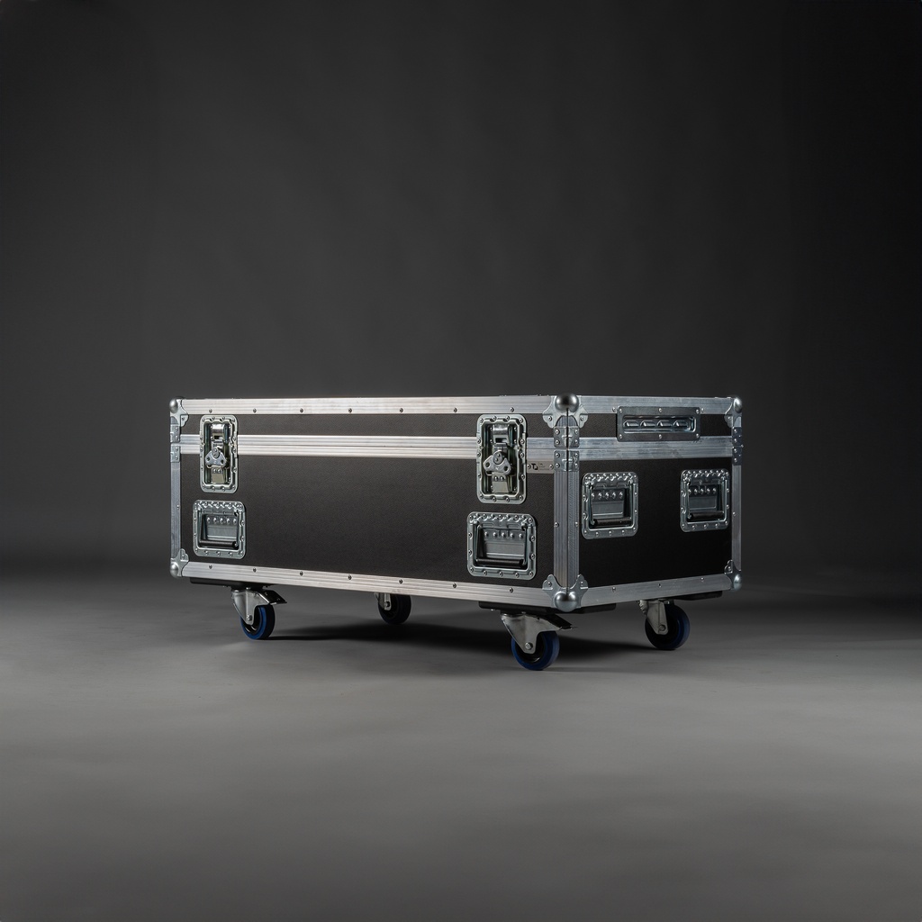 [TPL000266-002] Multicore-Case [PRO] (B: 120 cm, H: 60 cm, mit 2 Dornen, ohne Kabelauslass, ohne Stapelmulden, ohne Tourlabelschale, ohne Lüftungsschale, 2 gebremste Rollen, Schwarz, Akzentfarbe: Schwarz, ohne Gravur)