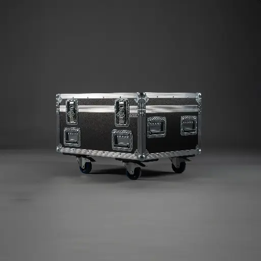 [TPL000279-001] Pack Case for podium feet [Nivtec Vario] (Black, Accent colour: black, without stacking dish, without tour label dish, 2 braked castors, without engraving, without ventilation tray)