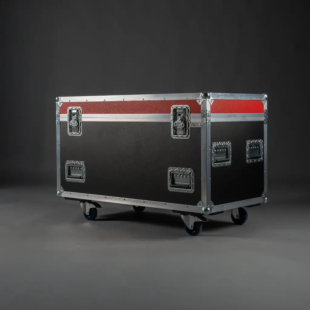 [TPL000065-001] Flightcase for 2x Cameo OPUS SP5 [excl. SIP] (Black, Accent colour: black, without tour label dish, without stacking dish, without engraving, 2 braked castors)