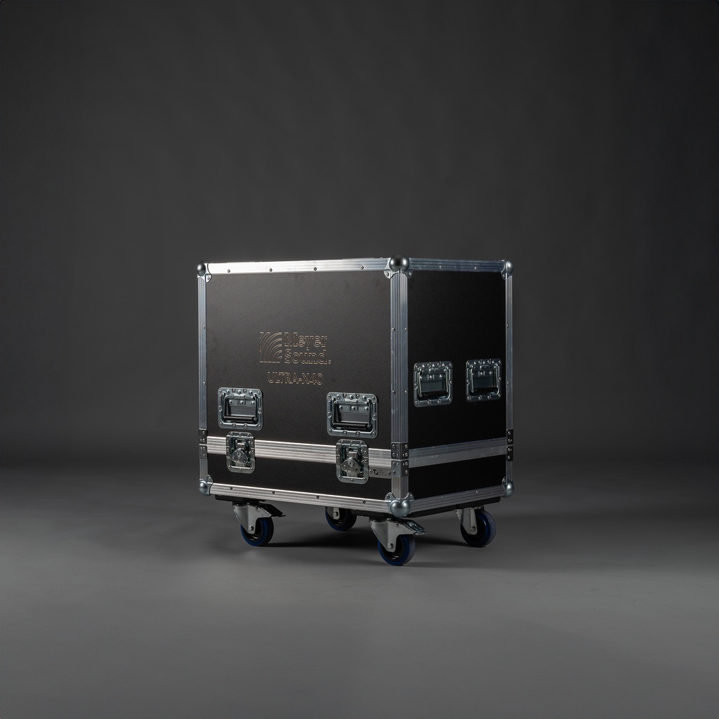 [TPL000087-001] Flight case for 2x Meyer Sound ULTRA-X40 (Black, Accent colour: black, without tour label dish, without stacking dish, without engraving, 2 braked castors)