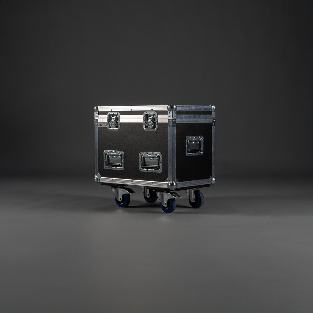 [TPL000066-001] Flightcase for 2x Cameo W300/B200 [CNC foam] (Black, Accent colour: black, without tour label dish, without stacking dish, without engraving, 2 braked castors)