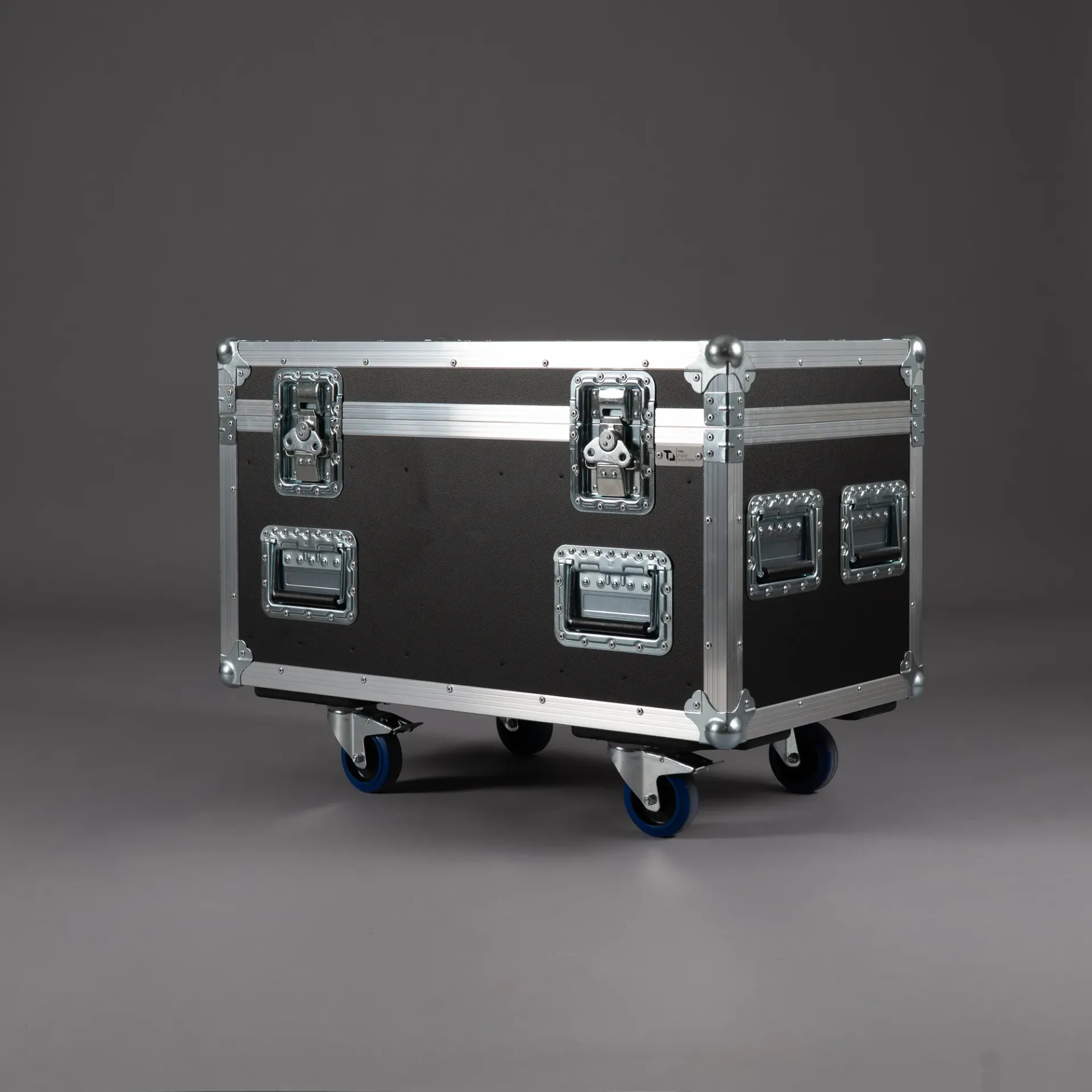 [TPL000278-002] Pack case for pipe & drape floor plates [450 mm] (without stacking dish, without tour label dish, 2 braked castors, Black, Accent colour: black, without engraving)