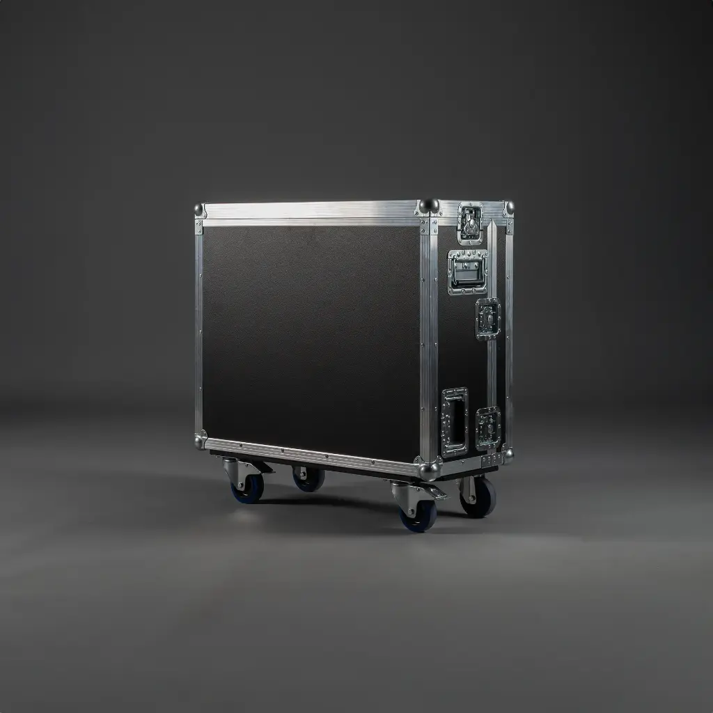 [TPL000204-002] Flightcase for grandMA 3 Command Wing (with display) (Black, Accent colour: black, 2 braked castors, without tour label dish, without engraving, Rack rails (2 U))