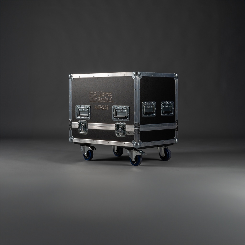 [TPL000086-002] Flight case for 2x Meyer Sound MJF-208 (Black, Accent colour: black, without tour label dish, without stacking dish, without engraving, 2 braked castors)