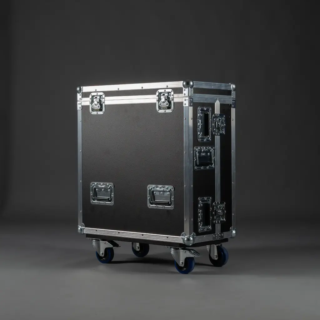 [TPL000150] Flightcase für Allen & Heath SQ-6(+) | dreiteilig [2 HE-Fach] (Schwarz, Akzentfarbe: Schwarz, ohne Tourlabelschale, 2 gebremste Rollen)