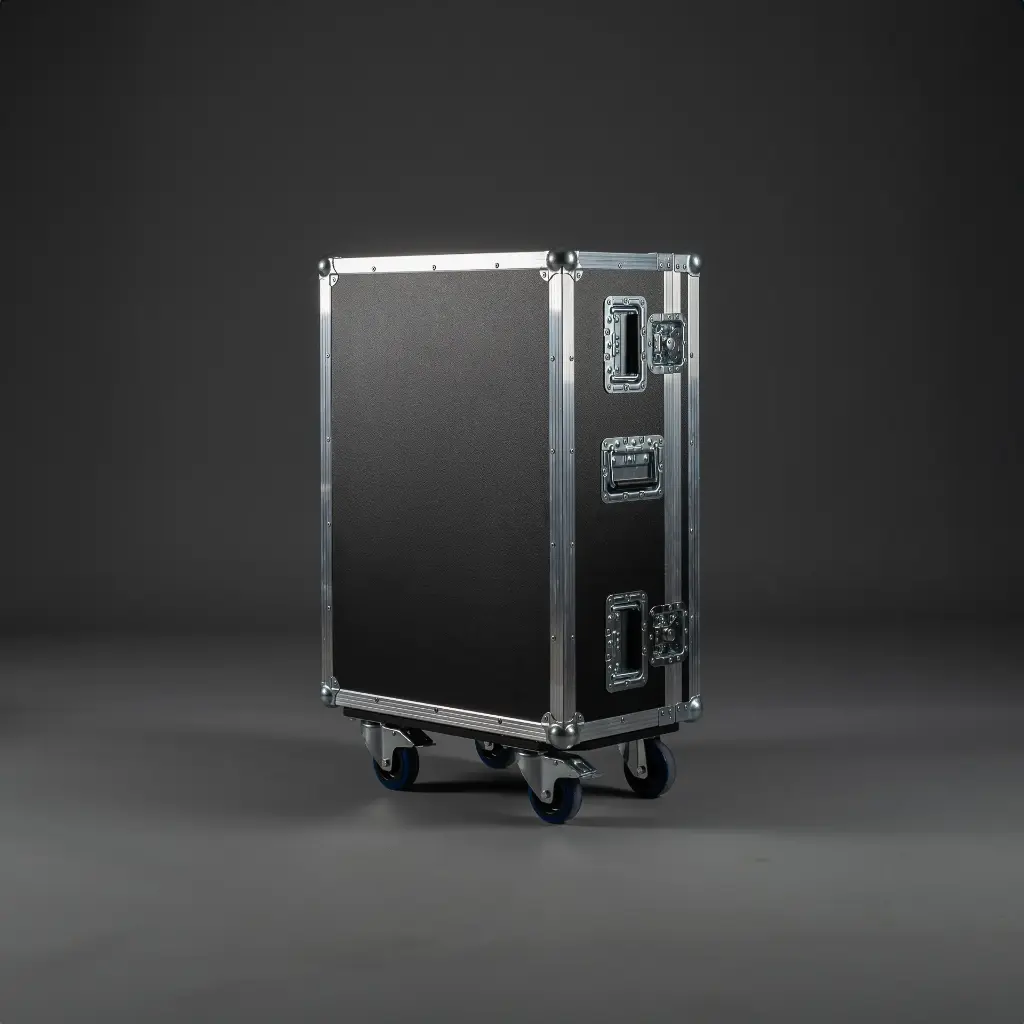 [TPL000153-001] Flightcase für Avantis Solo (Ultra) | zweiteilig (Schwarz, Akzentfarbe: Schwarz, ohne Tourlabelschale, ohne Gravur, 2 gebremste Rollen)