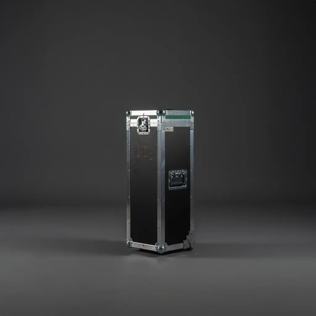 [TPL000039-001] Flight case for gas bottle (CO2, 14 L, 10 kg) (Black, Accent colour: black, without engraving)