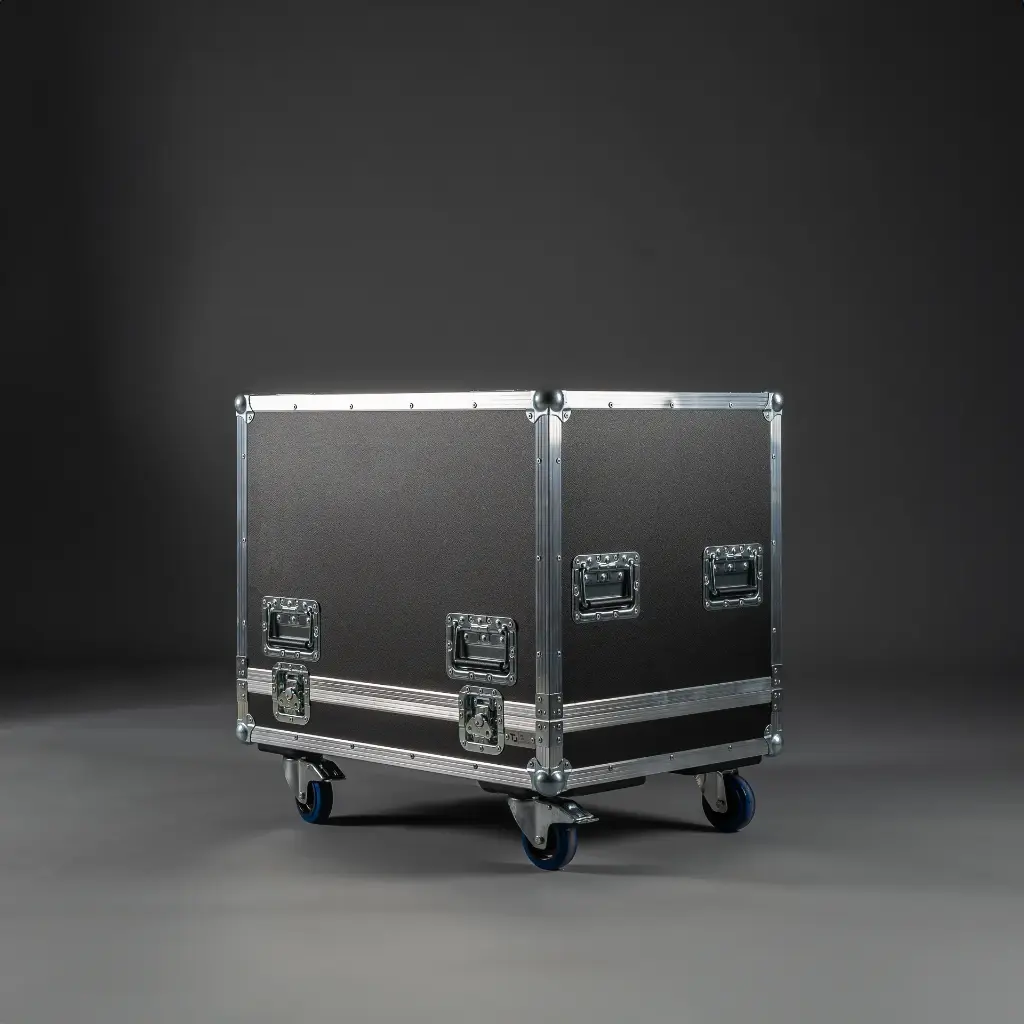 [TPL000090-001] Flight case for 2x SOWA Pro XL (Black, Accent colour: black, without tour label dish, without stacking dish, without engraving, 2 braked castors, without viewing window)