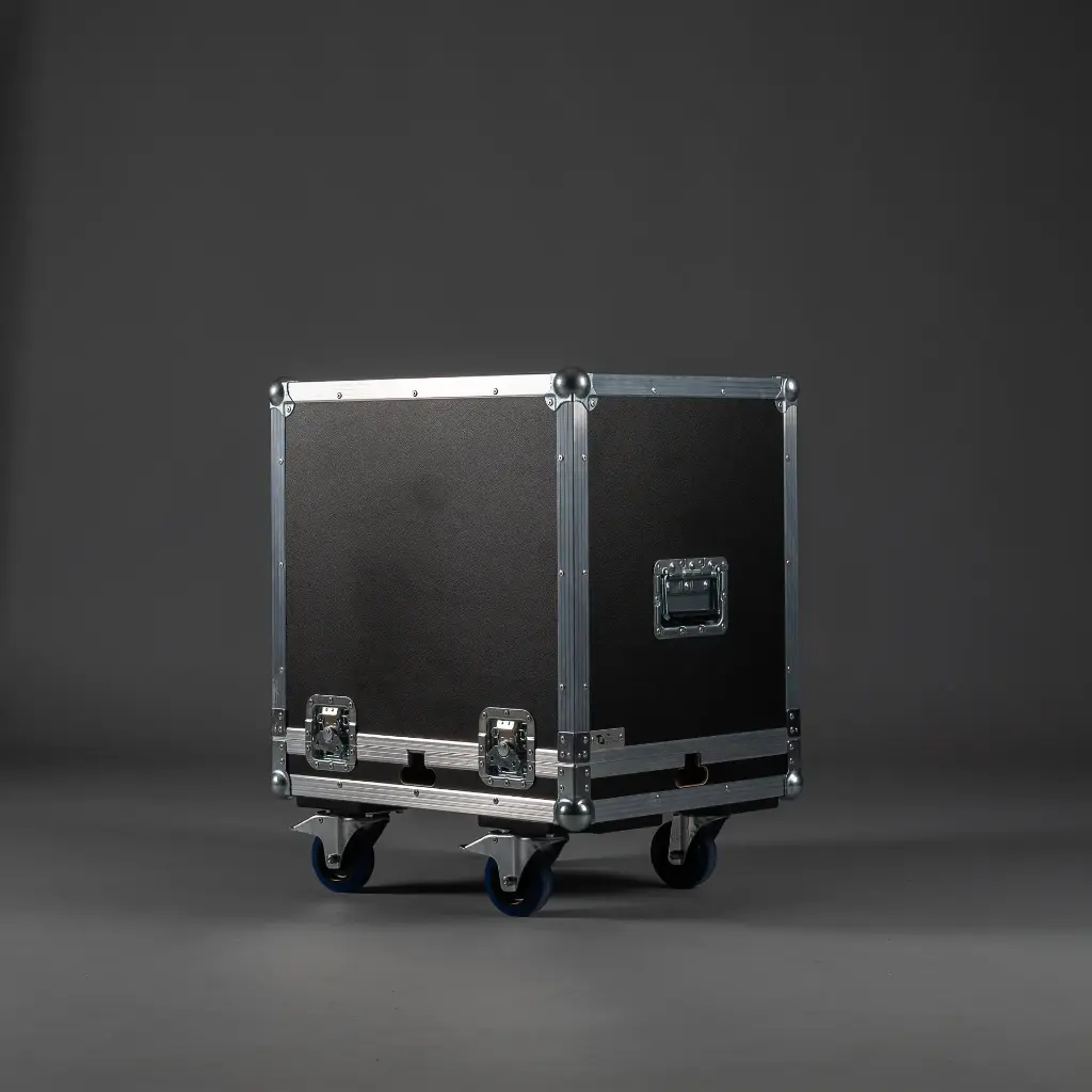 [TPL000439-001] Flightcase für 1 x Schill SK 4812.RM (Schwarz, Akzentfarbe: Schwarz, ohne Tourlabelschale, ohne Stapelmulden, ohne Gravur, 2 gebremste Rollen)