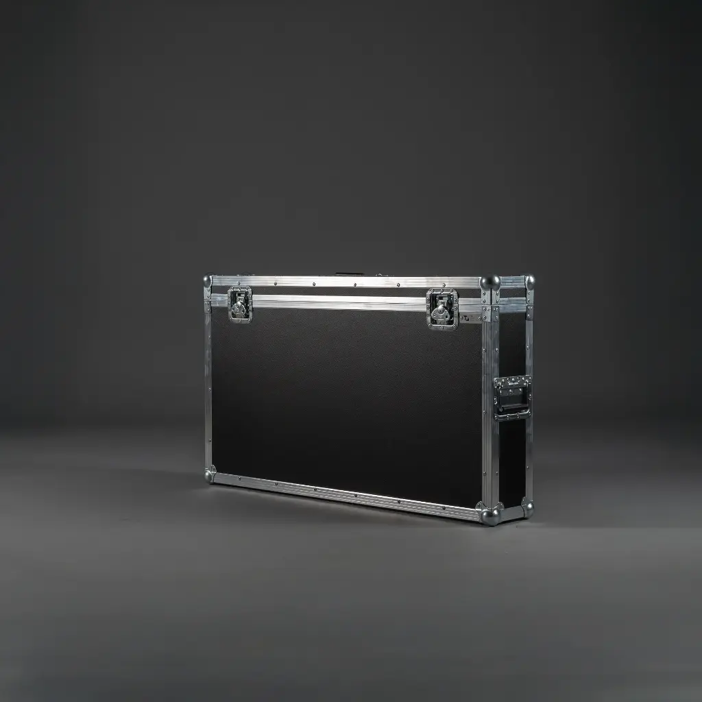 [TPL000041-001] Flightcase für 1x 40-43" Display (Samsung QM 43 B, Schwarz, Akzentfarbe: Schwarz, ohne Tourlabelschale, ohne Gravur)