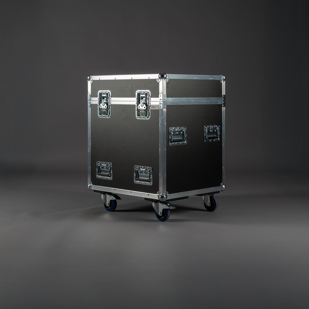 [TPL000562-001] Flightcase für 2x CODA HOPS10T-Pro inkl. H10TV + H10TSF (Schwarz, Akzentfarbe: Schwarz, 2 gebremste Rollen, ohne Tourlabelschale, ohne Stapelmulden, ohne Gravur)