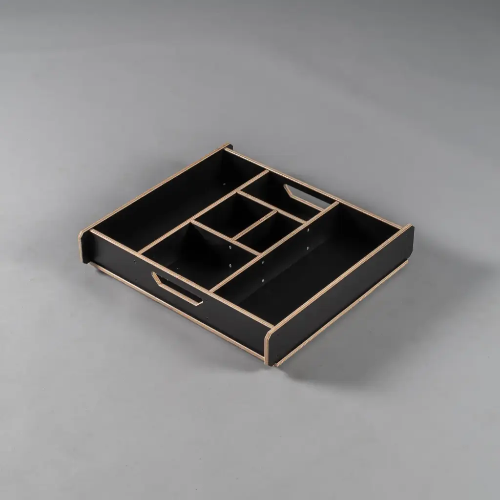 [TPL000621-002] System-Inset für Kleinteile [4SE - H20] (Holz, Schwarz)