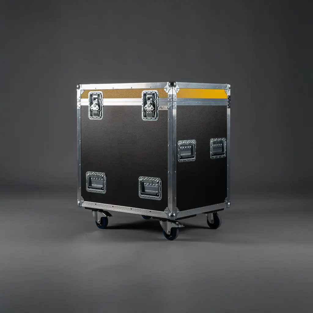 [TPL000486-002] Flight case for 2x Elation KL Profile FC [including accessory compartment] (Black, Accent colour: black, without tour label dish, without stacking dish, without engraving, 2 braked castors)