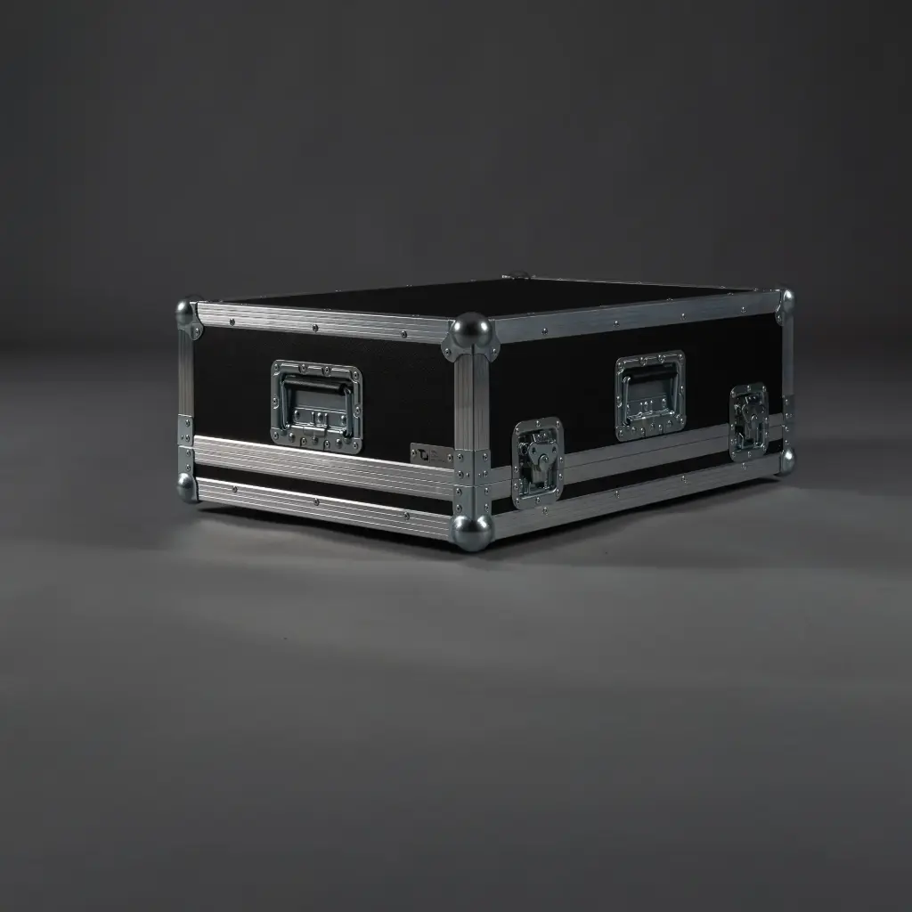 [TPL000532-002] Flightcase für Behringer Wing Compact | zweiteilig [mit Dock House] (Schwarz, Akzentfarbe: Schwarz, ohne Tourlabelschale, ohne Gravur, Gummifüße (TPL-Stapelsystem), ohne Halterung)