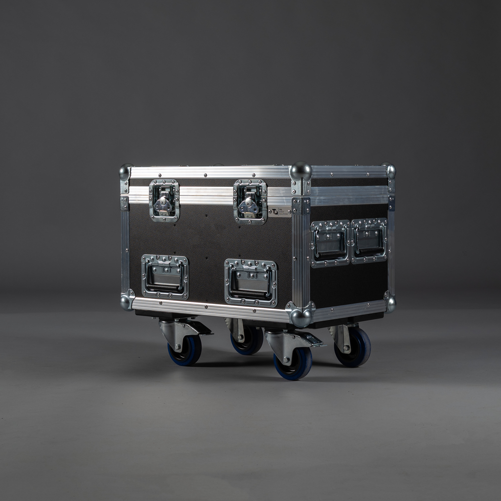 [TPL000706-002] Flightcase für 1x ChainMaster D8+ 250 ULTRA (Schwarz, Akzentfarbe: Schwarz, ohne Stapelmulden, 2 gebremste Rollen, ohne Gravur, mit 2 Griffen auf langer Seite)