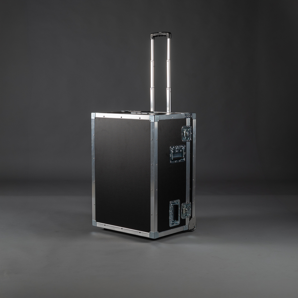 [TPL000705-002] Flightcase für 1x DiGiCo Quantum112 | zweiteilig [Trolley] (Schwarz, Akzentfarbe: Schwarz, ohne Tourlabelschale, ohne Gravur, ohne Gummifüße)