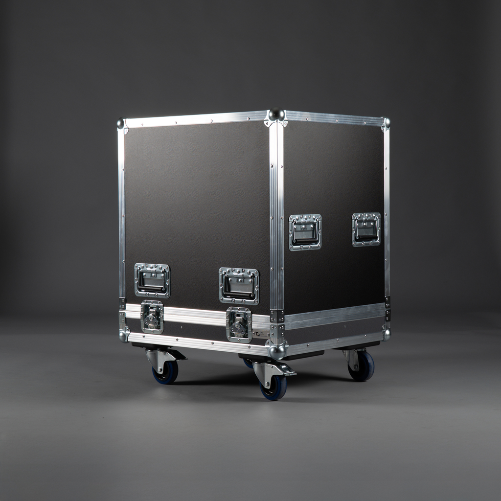 [TPL000699-002] Flight case for 2x Seeburg K20 including 2x MultiRigg (Black, Accent colour: black, without stacking dish, without tour label dish, 2 braked castors, without engraving)