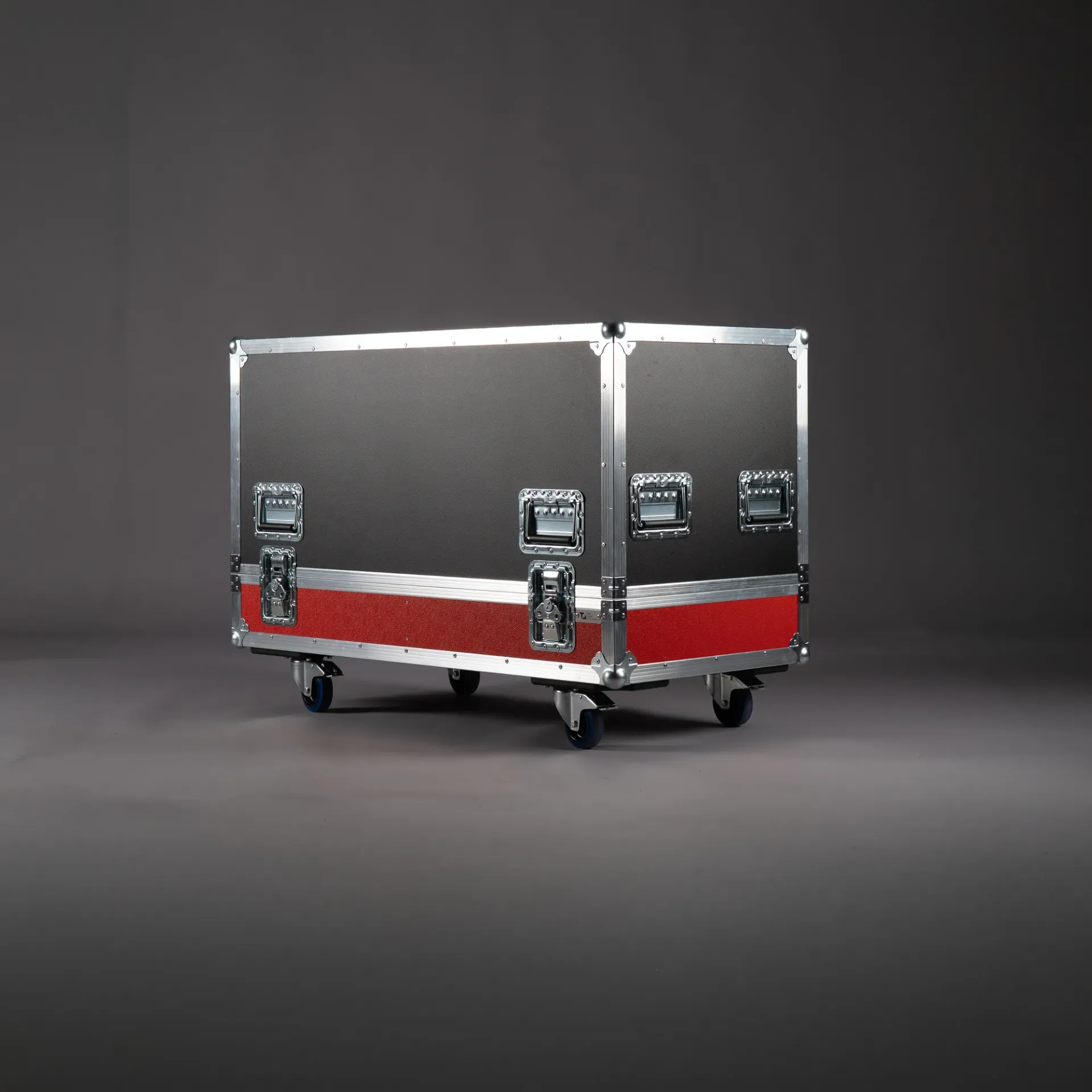 [TPL000844-003] Flight case for 2x Harmonic Design HLS20 incl. RF3 frame (Black, Accent colour: black, without stacking dish, without tour label dish, 2 braked castors, without engraving)